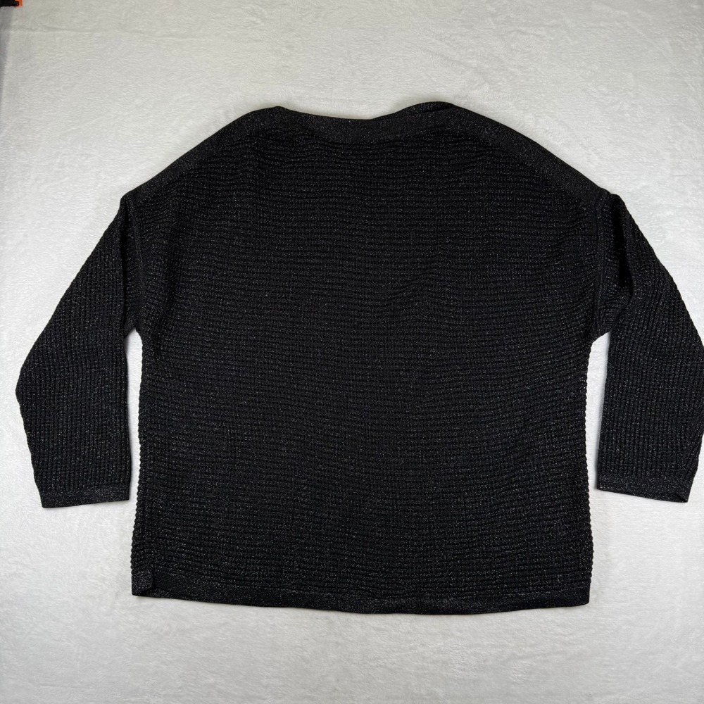 AllSaints Marcel Metallic Jumper Black Silver Sparkle Knit Sweater WK144P Large